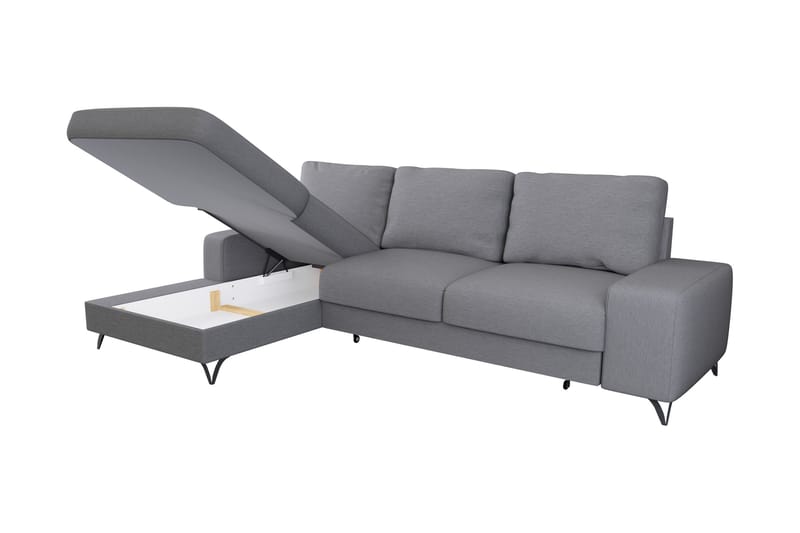 Emet Sovesofa med Chaiselong 3-personers - Grå - Møbler - Sofaer - Sovesofaer
