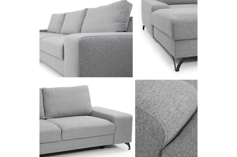 Emet Sovesofa med Chaiselong 3-personers - Lysebrun - Møbler - Sofaer - Sovesofaer