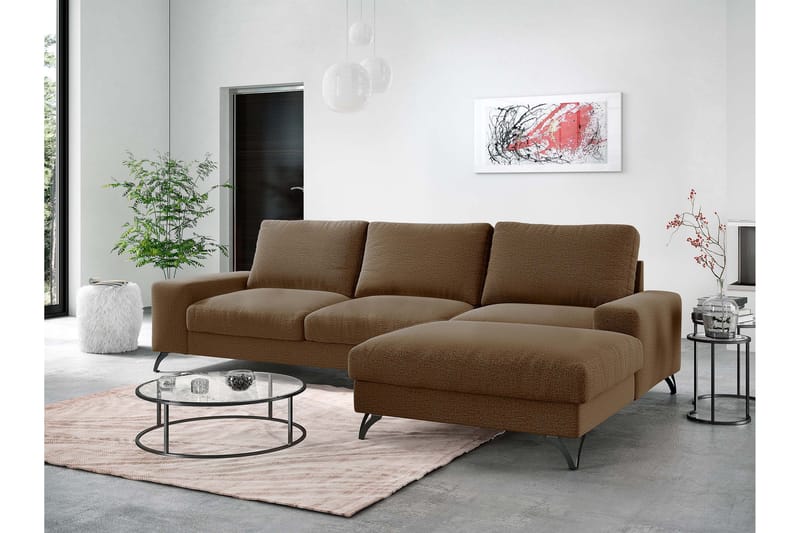 Emet Sovesofa med Chaiselong 3-personers - Beige - Møbler - Sofaer - Sovesofaer