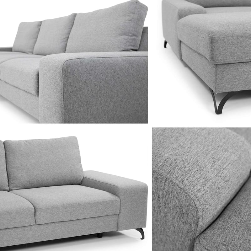 Emet Sovesofa med Chaiselong 3-personers - Grå - Møbler - Sofaer - Sovesofaer
