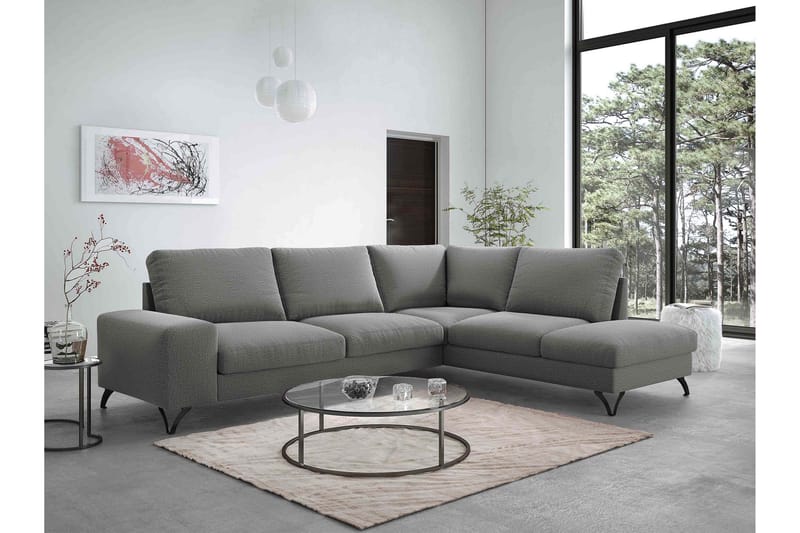 Emet Sovesofa med Chaiselong 4-personers - Lysebrun - Møbler - Sofaer - Sovesofaer