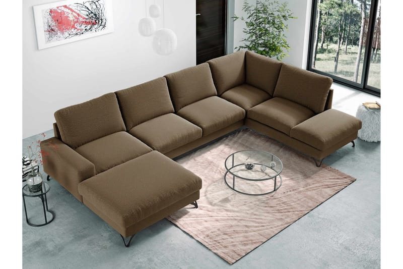 Emet Sovesofa med Chaiselong og Hjørnesektion 5-personers - Hvid - Møbler - Sofaer - Sovesofaer
