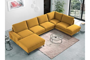 Emet Sovesofa med Chaiselong og Hjørnesektion 5-personers - Gul - Møbler - Sofaer - Sovesofaer