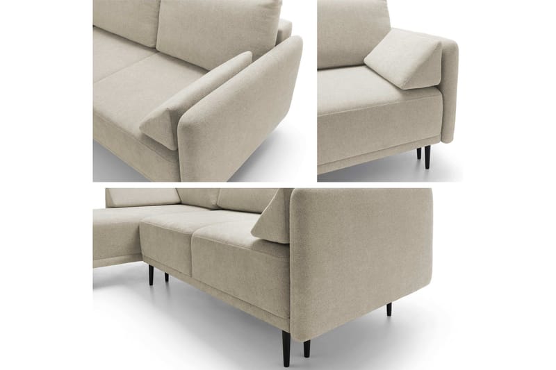 Enaya Sovesofa Med 3-Sæders Divan - Beige - Møbler - Sofaer - Sovesofaer