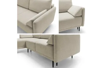 Enaya Sovesofa Med 3-Sæders Divan - Grå - Møbler - Sofaer - Sovesofaer