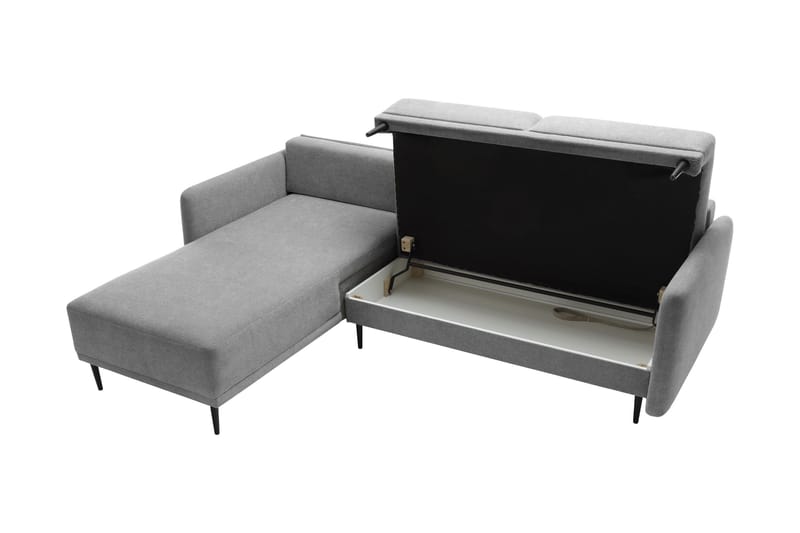Enaya Sovesofa Med 3-Sæders Divan - Grå - Møbler - Sofaer - Sovesofaer