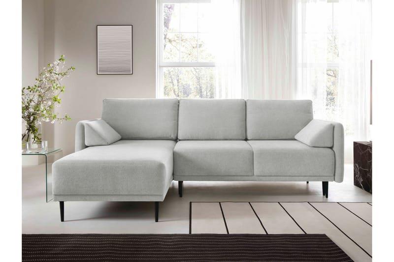 Enaya Sovesofa Med 3-Sæders Divan - Grå - Møbler - Sofaer - Sovesofaer