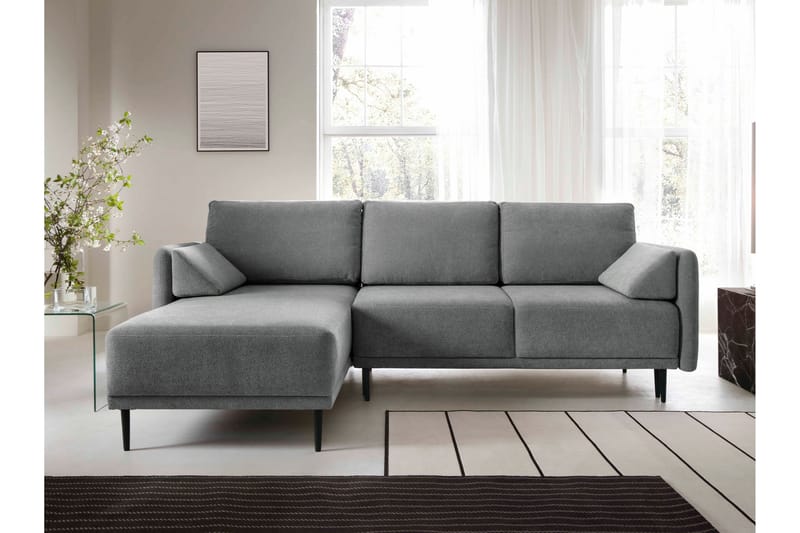 Enaya Sovesofa Med 3-Sæders Divan - Grå - Møbler - Sofaer - Sovesofaer