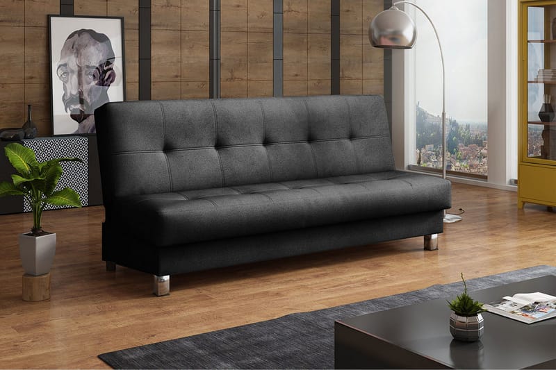 Enduro 3-personers Sovesofa 117x193 cm med Opbevaring i Stof - Antracit - Møbler - Sofaer - Sovesofaer