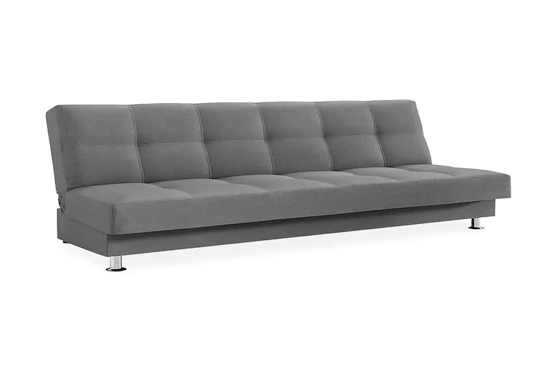 Enduro 3-personers Rektangulær Sovesofa 120x195 cm med Opbevaring i Stof, Grå