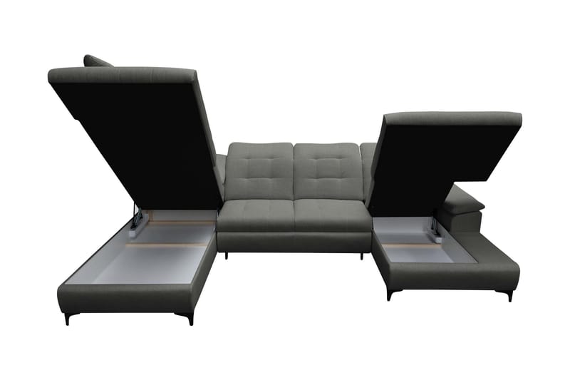 Enzo Sovesofa med Chaiselong og Dobbelt Chaiselong 4-personers - Beige - Møbler - Sofaer - Sovesofaer