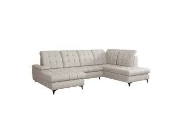 Enzo Sovesofa med Chaiselong og Dobbelt Chaiselong 4-personers - Beige - Møbler - Sofaer - Sovesofaer