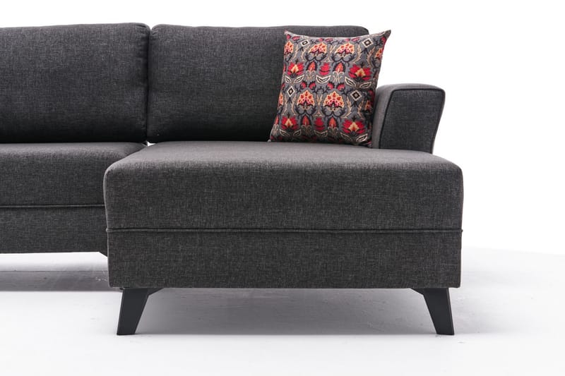 Eriska U-sovesofa - Antracit/Sort - Sovesofaer - Sovesofa chaiselong