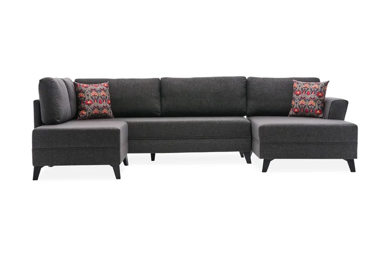 Eriska U-sovesofa, Antracit/Sort