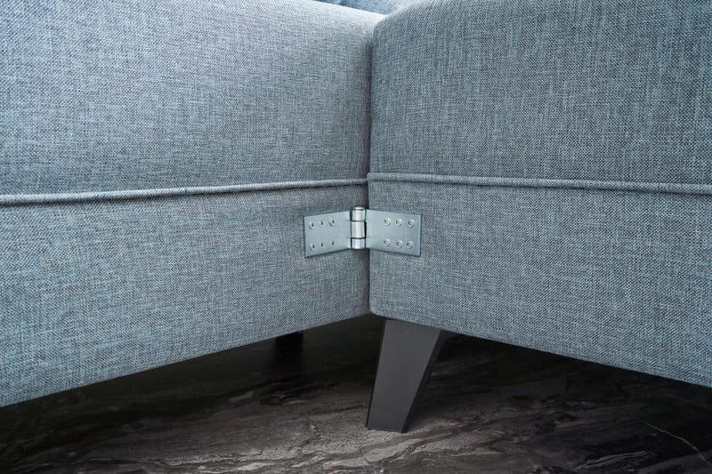 Eriska U-sovesofa - Blå/Sort - Møbler - Sofaer - Sovesofaer