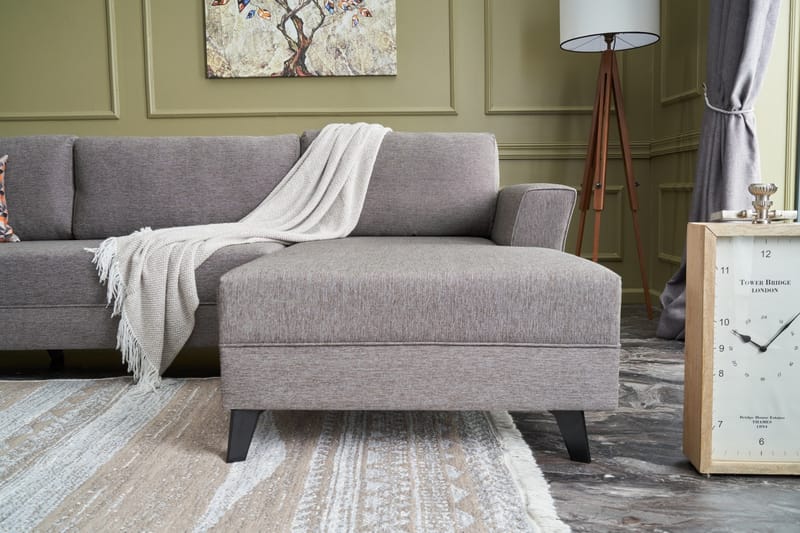 Eriska U-sovesofa - Brun/Sort - Sovesofaer - Sovesofa chaiselong