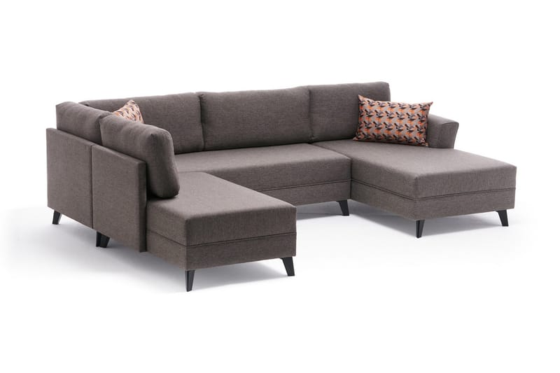 Eriska U-sovesofa, Brun/Sort