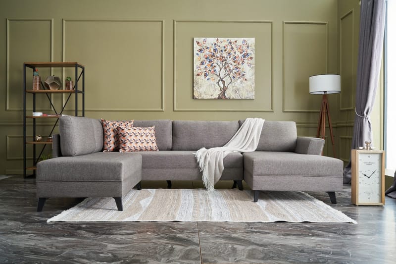 Eriska U-sovesofa - Brun/Sort - Møbler - Sofaer - Sovesofaer