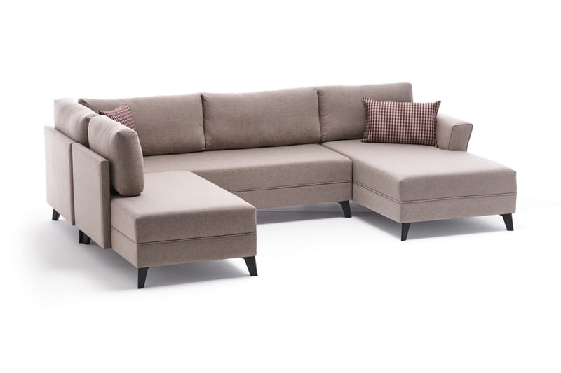 Eriska U-sovesofa - Cremehvid/Sort - Sovesofaer - Sovesofa chaiselong