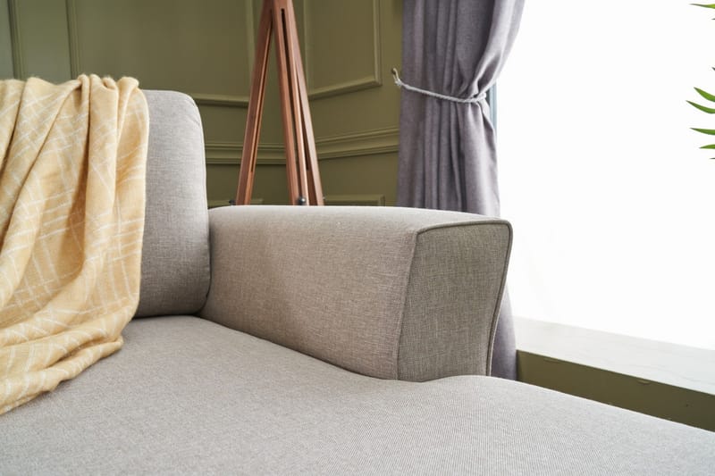 Eriska U-sovesofa - Cremehvid/Sort - Møbler - Sofaer - Sovesofaer