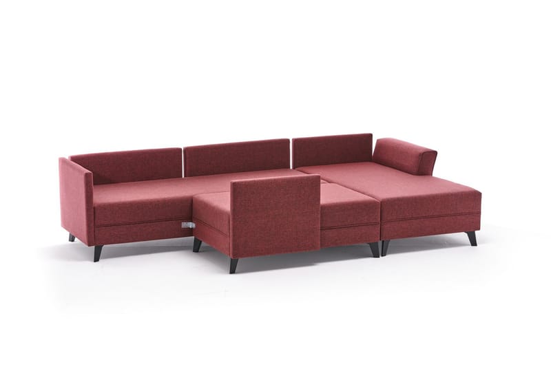 Eriska U-sovesofa - Rød/Sort - Møbler - Sofaer - Sovesofaer