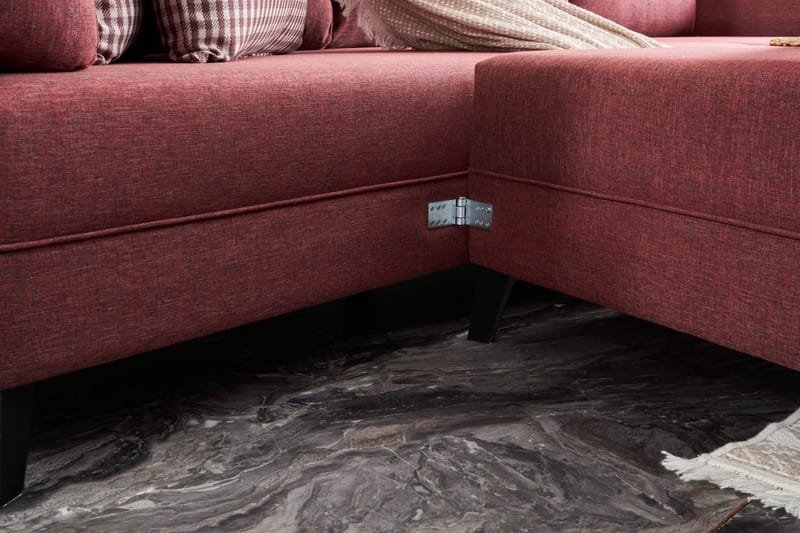 Eriska U-sovesofa - Rød/Sort - Møbler - Sofaer - Sovesofaer