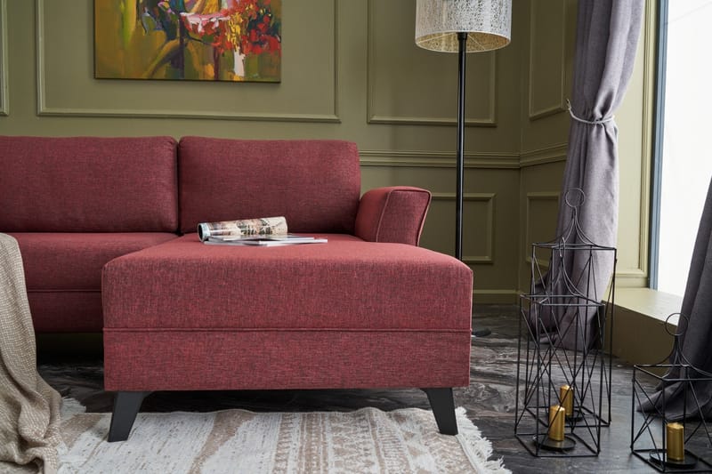 Eriska U-sovesofa - Rød/Sort - Møbler - Sofaer - Sovesofaer
