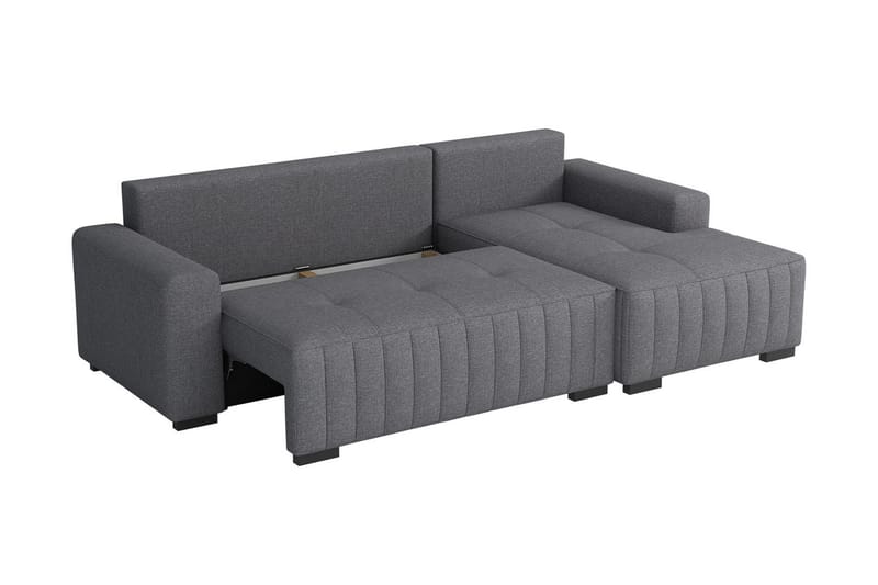 Esher 3-pers. Hjørnesofa Højre - Plys/Brun - Sovesofaer - Sovesofa chaiselong - Velour sofaer