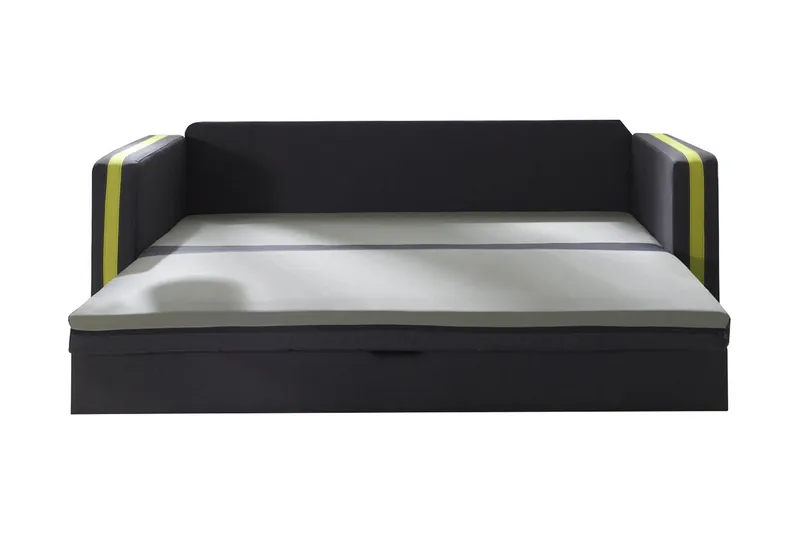 Euforia 3-personers Udtrækkelig Sovesofa 140x188 cm med Opbevaring i Stof - Antracit - Møbler - Sofaer - Sovesofaer