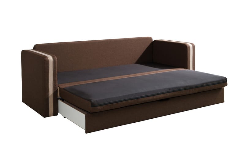 Euforia 3-personers Sovesofa 140x188 cm med Opbevaring i Stof - Brun - Møbler - Sofaer - Sovesofaer