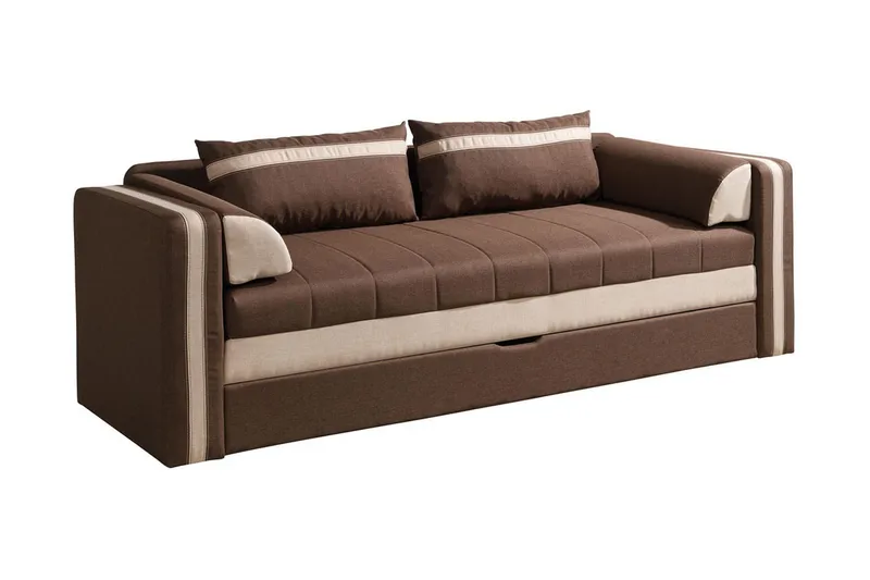 Euforia 3-personers Sovesofa 140x188 cm med Opbevaring i Stof, Brun