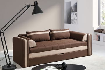 Euforia 3-personers Sovesofa 140x188 cm med Opbevaring i Stof - Brun - Møbler - Sofaer - Sovesofaer