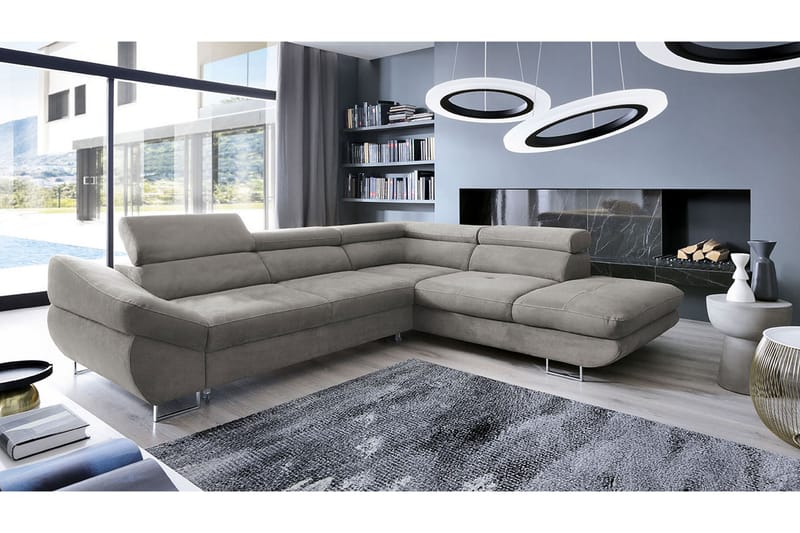 Fabio Sovesofa med diva 280x235x88 cm - Sovesofaer - Sovesofa chaiselong - Velour sofaer