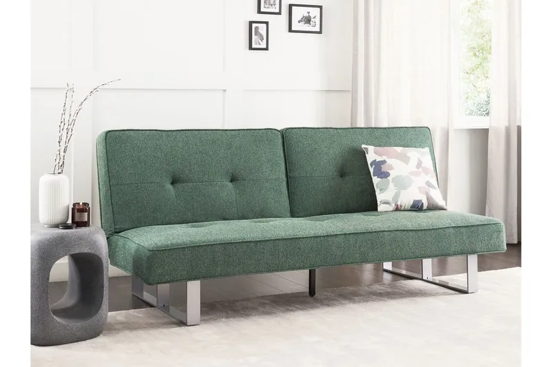 Faith Sovesofa 3-personers - Grøn/S ølv - Møbler - Sofaer - Sovesofaer