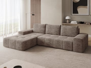 Falor 3-personers sovesofa med chaiselong, venstrevendt - brun - Møbler - Sofaer - Sovesofaer