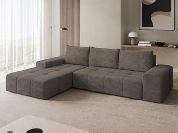 Falor 3-personers sovesofa med chaiselong, venstrevendt - brun - Møbler - Sofaer - Sovesofaer