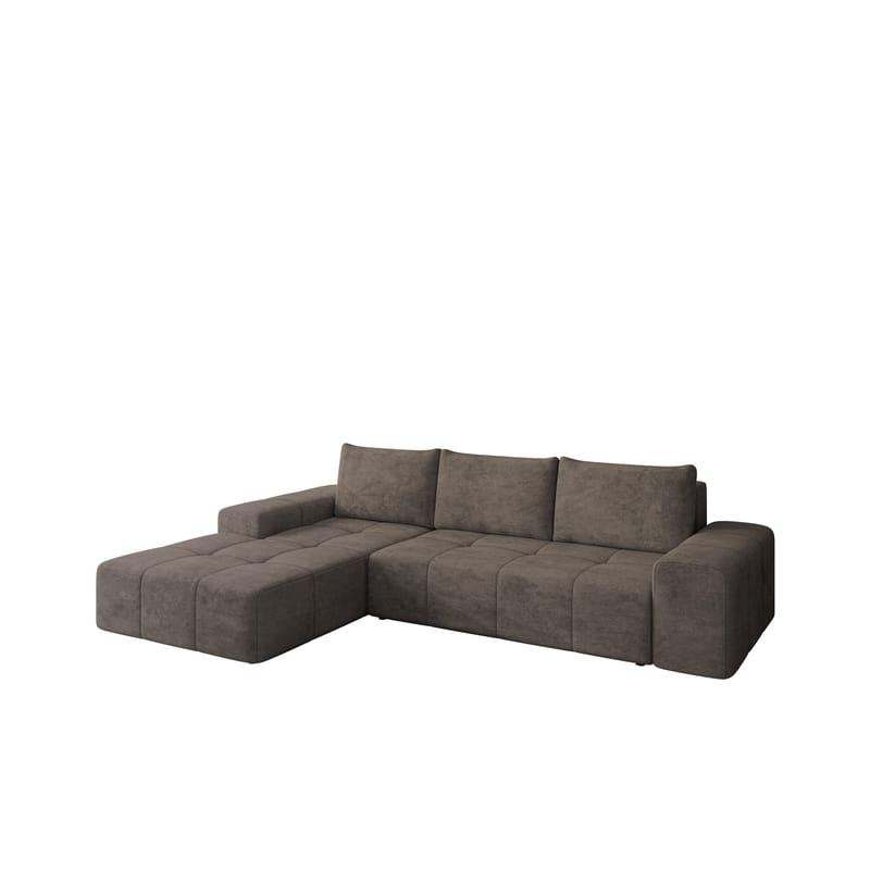 Falor 3-personers sovesofa med chaiselong, venstrevendt, brun