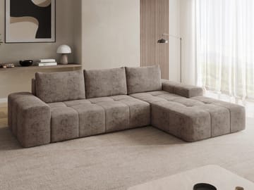 Falor 3-personers sovesofa med chaiselong, højrevendt - brun - Møbler - Sofaer - Sovesofaer