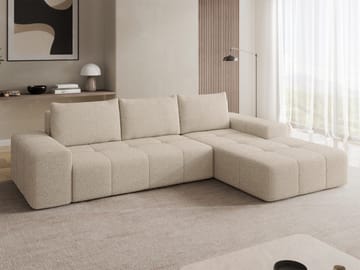 Falor 3-personers sovesofa med chaiselong, højrevendt - Beige - Møbler - Sofaer - Sovesofaer