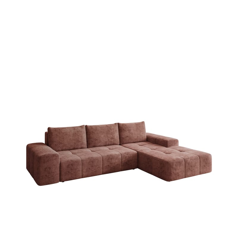 Falor 3-personers sovesofa med chaiselong, højrevendt, pink