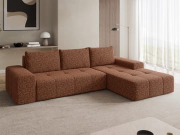 Falor 3-personers sovesofa med chaiselong, højrevendt - brun - Møbler - Sofaer - Sovesofaer