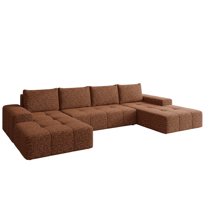 Falor 5-personers U-formet sovesofa, brun