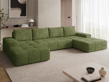 Falor 5-personers U-formet Sovesofa med Opbevaring - Grøn - Møbler - Sofaer - Sovesofaer