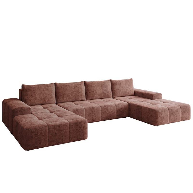 Falor 5-personers U-formet sovesofa, pink