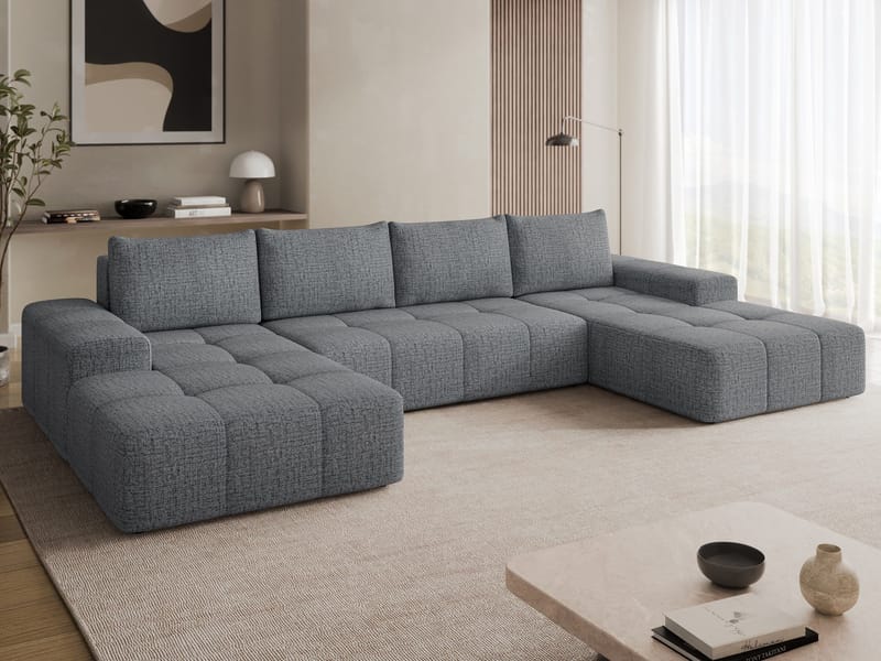 Falor 5-personers U-formet sovesofa - grå - Møbler - Sofaer - Sovesofaer