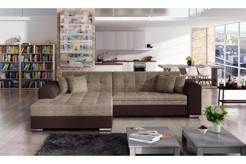 Falseti sovesofa, Beige/Brun