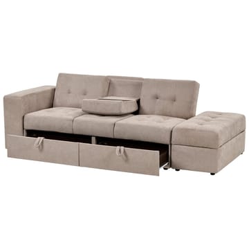 Falster 3-personers Sovesofa 90x150 cm med Opbevaring i Stof - Taupe - Møbler - Sofaer - Sovesofaer