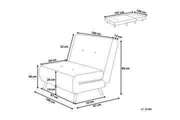 Farris sovesofa 100 cm - Grå - Møbler - Sofaer - Sovesofaer