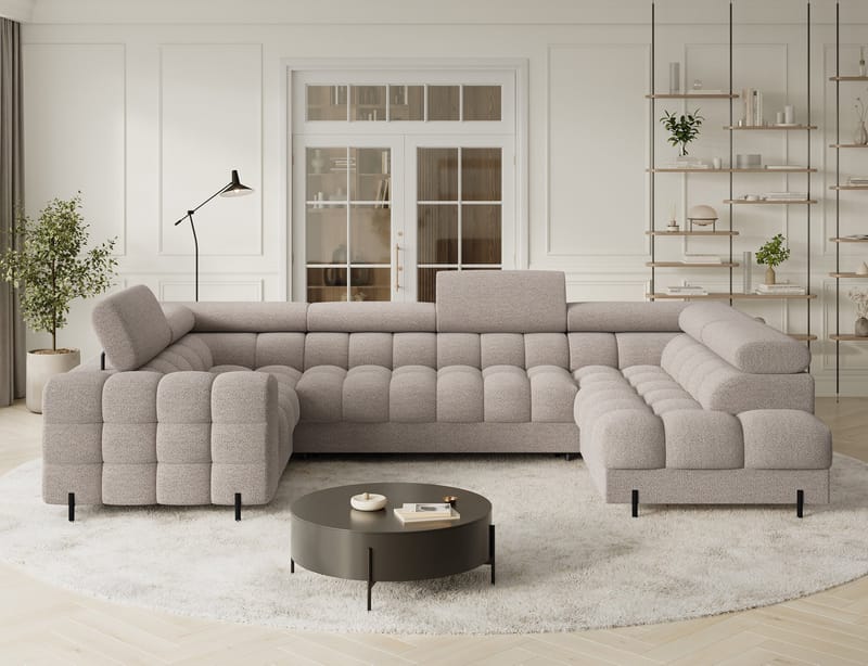 Fectory 6-personers Bubblig hjørnesovesofa med chaiselong og opbevaring højre - Royal 18 - Møbler - Sofaer - Sovesofaer
