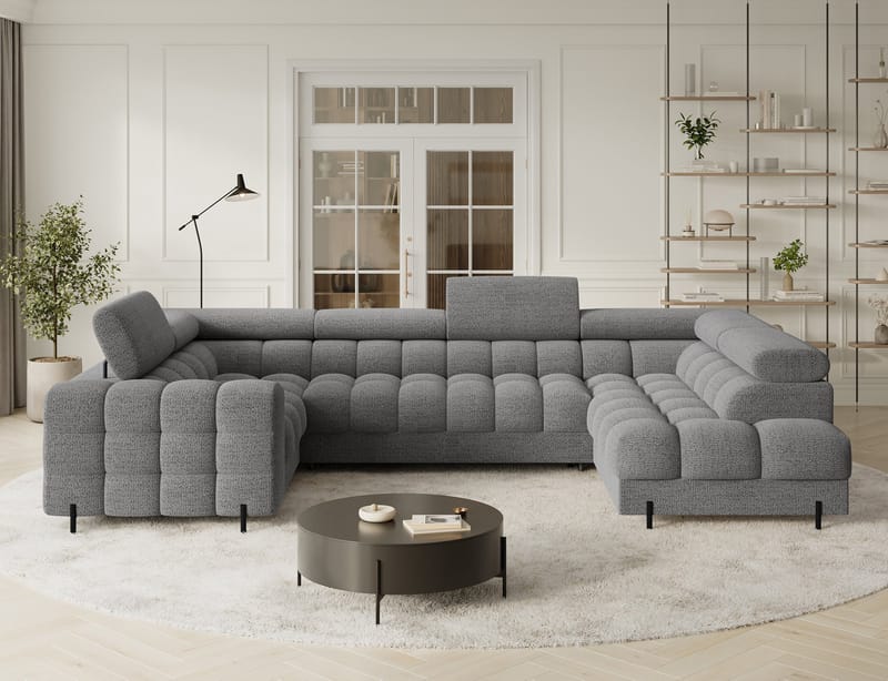 Fectory 6-personers Bubblig hjørnesovesofa med chaiselong og opbevaring højre - Royal 03 - Møbler - Sofaer - Sovesofaer
